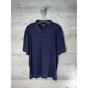 UNTUCKit Polo Shirt Mens Extra Large Navy Damaschino 100% Cotton Short Sleeve